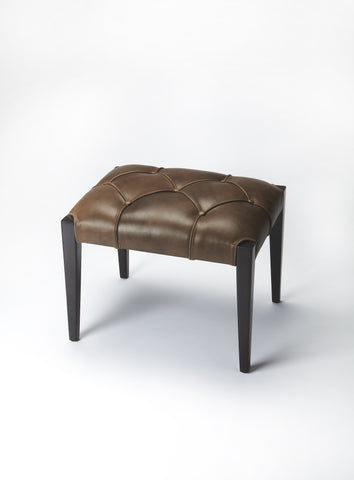 Butler  Leather Bunching Ottoman