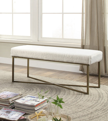 Leif & Starr 3611 Fabric Bench, White