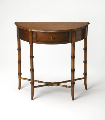 Butler Skilling Antique Cherry Demilune Console Table