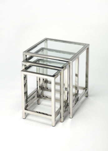 Butler Adler Stainless Steel Nesting Tables