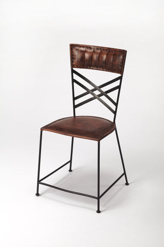 Butler Hackney Brown Leather Side Chair