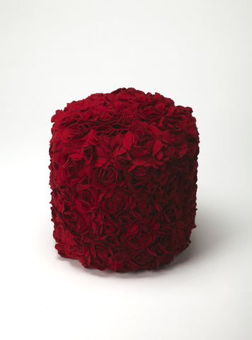 Butler Layla Red Floral Pouffe