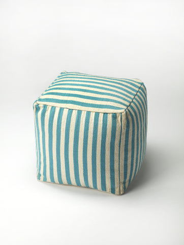 Butler Sanibel Blue Stripe Pouffe