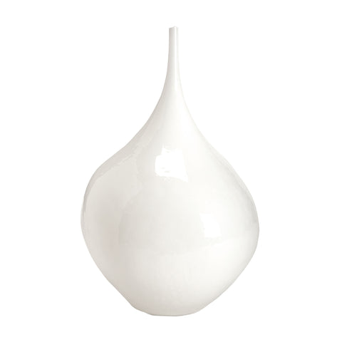 White Hand Blown Bottle - Sm