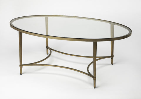 Butler Monica Gold Oval Cocktail Table