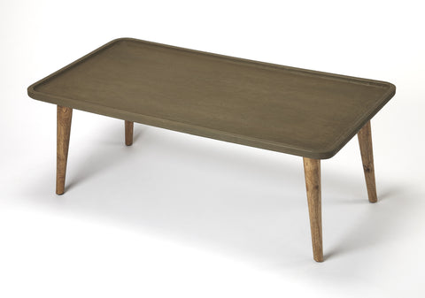 Butler Bannister Concrete & Wood Cocktail Table