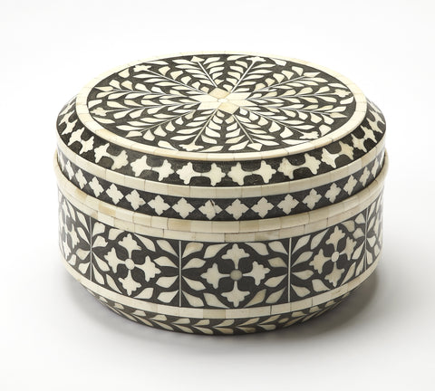 Butler Viviene Black Bone Inlay Round Storage Box