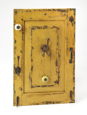 Butler Neely Rustic Yellow Wall Mount Hook Rack