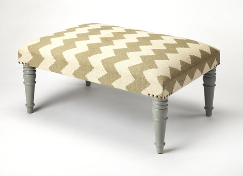Butler Lucinda Zig Zag Upholstered Cocktail Ottoman