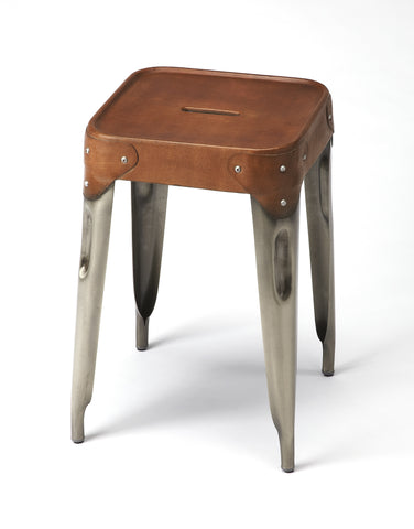 Butler Connor Iron & Leather Counter Stool