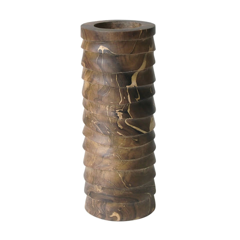 Marbled Terraced Wood Pillar Holder - Md