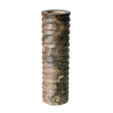 Marbled Terraced Wood Pillar Holder - Lg