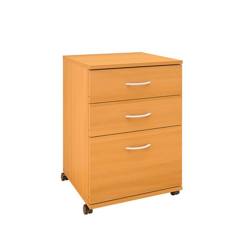 Essentials 3-Drawer Mobile Filing Cabinet 41092 from Nexera, American Beech