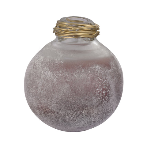 Metal Neck Globe Vase