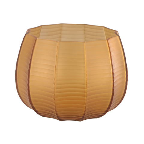 Stacked Cuts Glass Low Vase