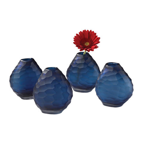 Cut Pebble Vases - Blue