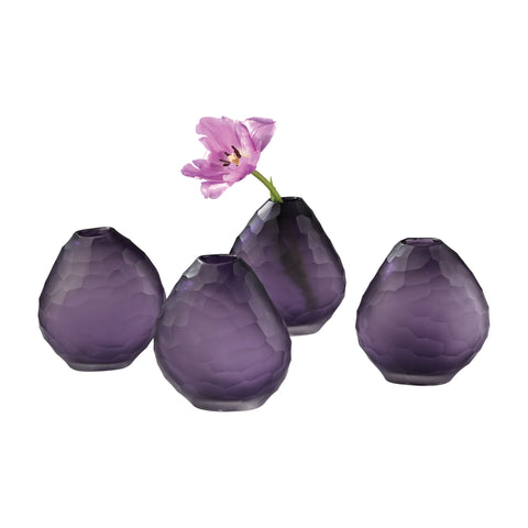 Cut Pebble Vases - Purple