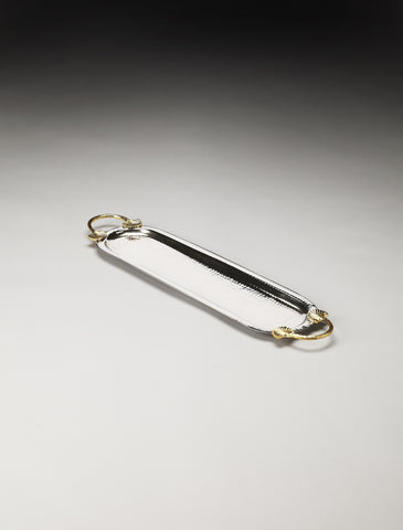 Butler Drake Stainless Steel & Brass Serving Tray