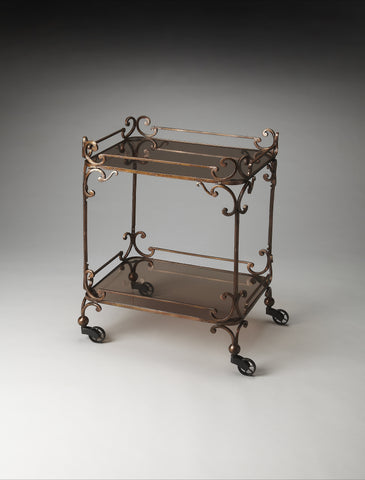 Butler Delphine Iron & Glass Serving Cart