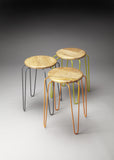 Butler Easton Wood & Iron Stackable Stools