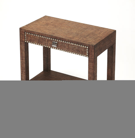 Butler Bernardo Brown Raffia End Table
