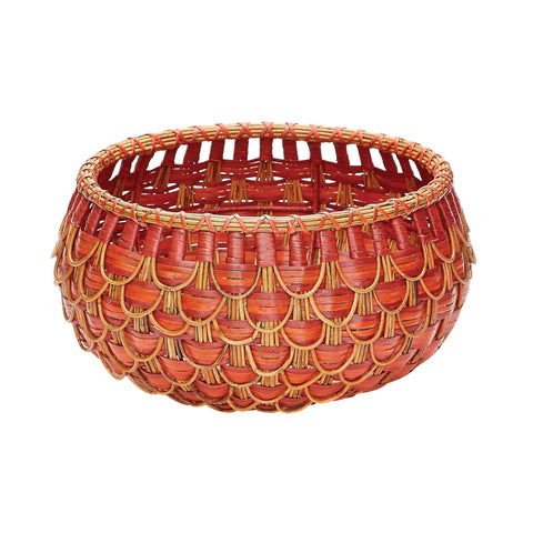 Small Fish Scale Basket In Red And Orange