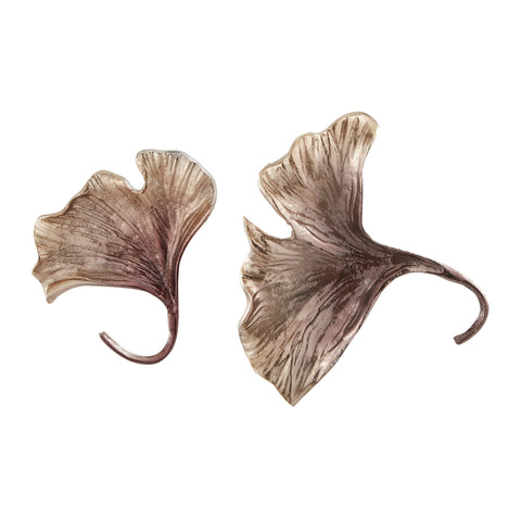 Champagne Brown Ginkgo Wall Leaf