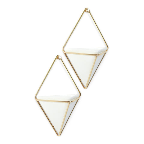 Trigg Wall Display (2) Small White/Brass