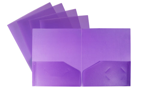 Thicker Poly Two-pocket folder by Storex, Purple (Case of 25)