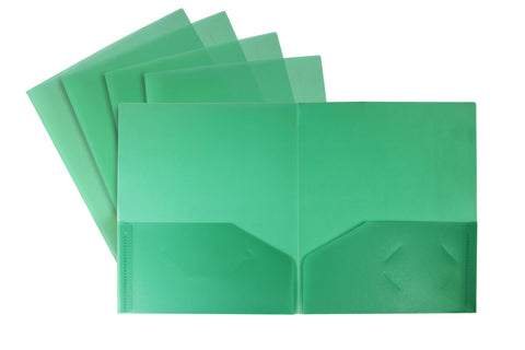 Thicker Poly Two-pocket folder by Storex, Green (Case of 25)