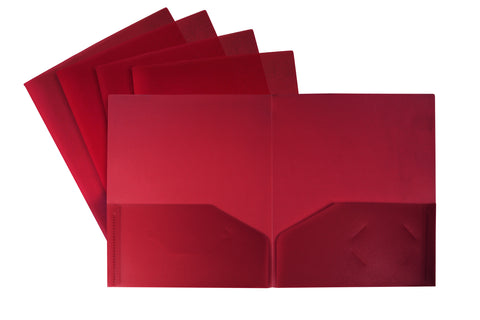 Thicker Poly Two-pocket folder by Storex, Red (Case of 25)