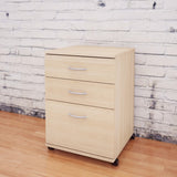 3-Drawer Mobile Filing Cabinet 5092 from Nexera, Natural Maple