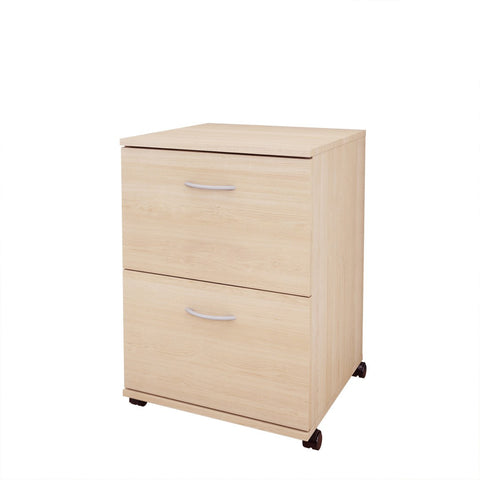 Essentials 2-Drawer Mobile Filing Cabinet 5093 from Nexera, Natural Maple