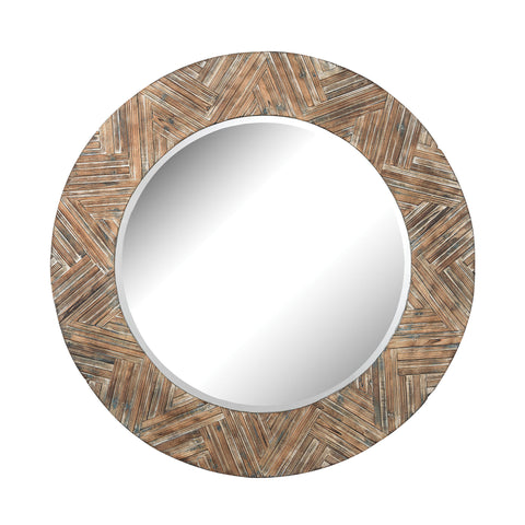 Large Round Wicker Mirror