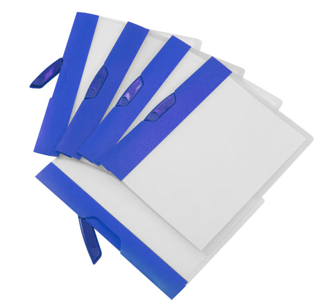 Swing Clip Clear Report Cover, Blue Stripe (Case of 18)
