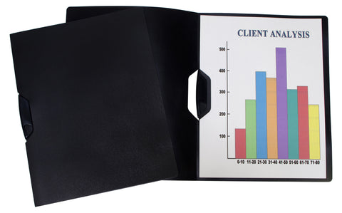 Swing Clip Report Cover, All Black (Case of 25)