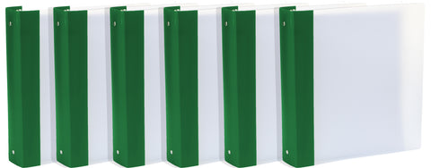 Thicker Poly Clear Binder, 1.5-Inch, Green Spine (Case of 6)