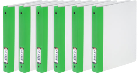 Thicker Poly Clear Binder, 1-Inch, Green Spine (Case of 6)