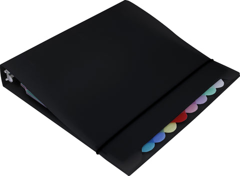 Organizer Binder With 8 Tab Dividers, 1.5 inch, Black (Case of 6)
