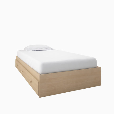 Alegria 5600 Twin Size Storage Bed from Nexera, Natural Maple