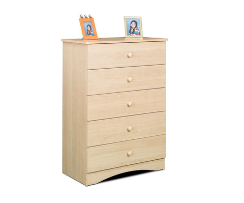 Alegria 5605 5-Drawer Chest from Nexera, Natural Maple