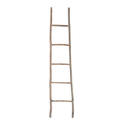 Wood White Washed Ladder - Lg