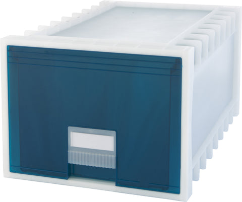 Plastic Archive Storage Box, Letter/Legal, 24-Inch Drawer, White/Green