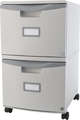 Storex 2-Drawer Mobile File Cabinet with Lock, Legal/Letter, Gray (Drop Ship Approved Packing) (replaces 61301B01C)