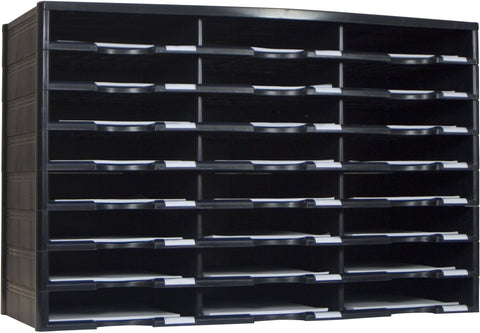 Storex 24-Compartment Literature Organizer, Black (Drop Ship Approved Packing) (replaces 61611U01C)