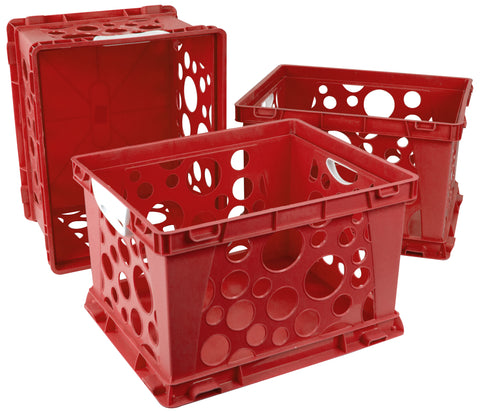 Premium File Crate with Handles, Classroom Red, (Case of 3)                                                             