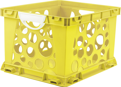 Premium File Crate with Handles, Classroom Yellow, (Case of 3)                                                          