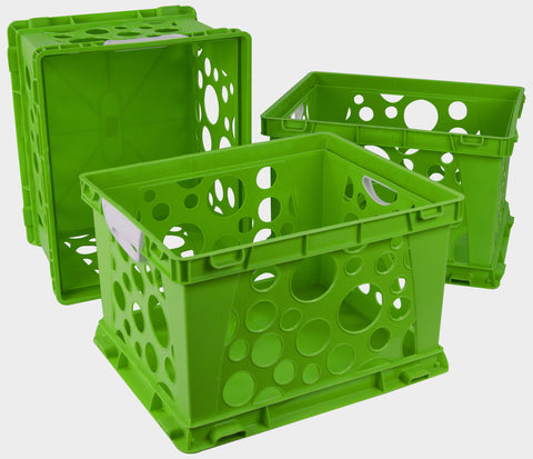 Premium File Crate with Handles, Classroom Green, (Case of 3)                                                           