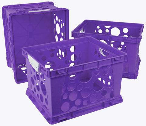 Premium File Crate with Handles, Classroom Purple, (Case of 3)                                                          