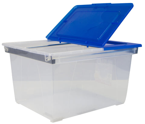Storex Folding Lid File Tote with Steel Rails, case of 6